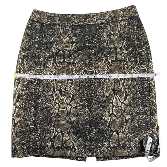 Worthington Metallic Gold Snakeskin Print Lined Skirt Size 4 - Picture 6 of 16